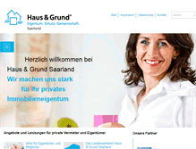 Tablet Screenshot of haus-und-grund-saarland.de